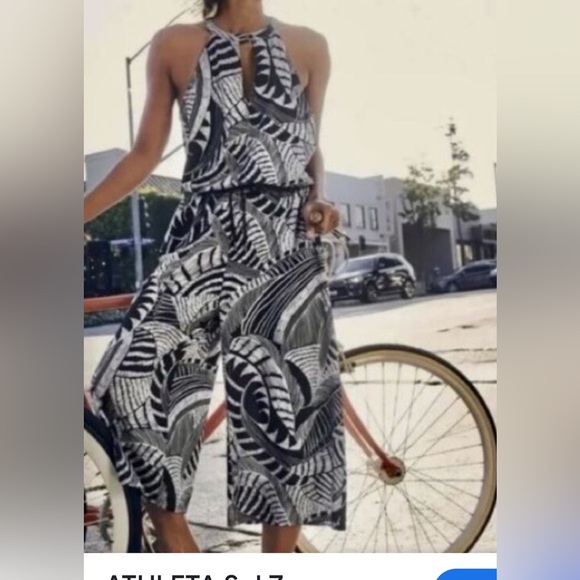 Athleta Pants - Athleta Monochrome Patterned Jumpsuit